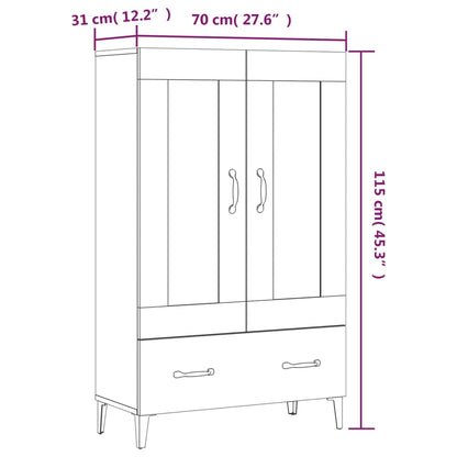 Armário Alto Donneti com 2 Portas e 1 Gaveta de 115 cm - Branco - Design Moderno