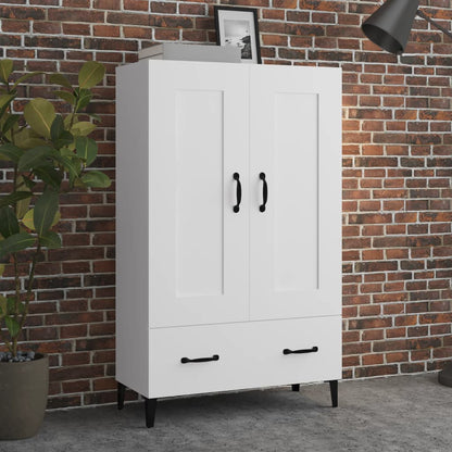 Armário Alto Donneti com 2 Portas e 1 Gaveta de 115 cm - Branco - Design Moderno