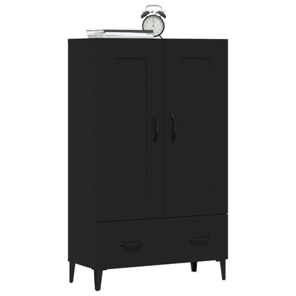 Armário Alto Donneti com 2 Portas e 1 Gaveta de 115 cm - Preto - Design Moderno