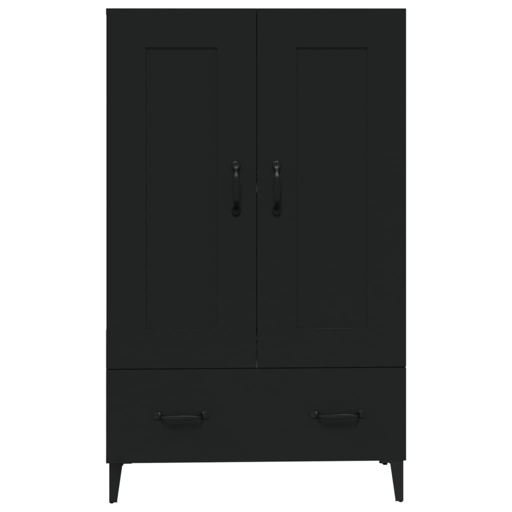 Armário Alto Donneti com 2 Portas e 1 Gaveta de 115 cm - Preto - Design Moderno