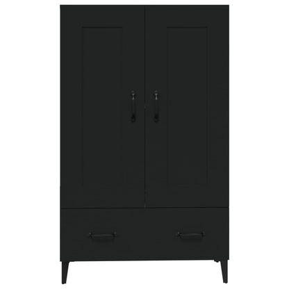 Armário Alto Donneti com 2 Portas e 1 Gaveta de 115 cm - Preto - Design Moderno