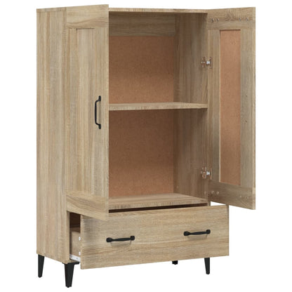 Armário Alto Donneti com 2 Portas e 1 Gaveta de 115 cm - Carvalho - Design Moderno