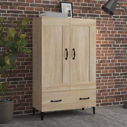 Armário Alto Donneti com 2 Portas e 1 Gaveta de 115 cm - Carvalho - Design Moderno