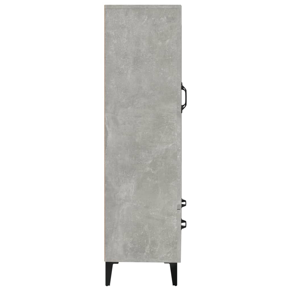 Armário Alto Donneti com 2 Portas e 1 Gaveta de 115 cm - Cinzento Cimento - Design Moderno