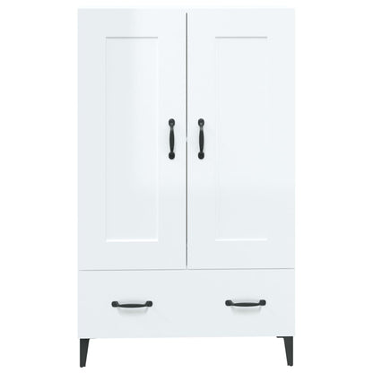 Armário Alto Donneti com 2 Portas e 1 Gaveta de 115 cm - Branco Brilhante - Design Moderno