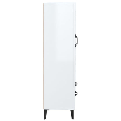 Armário Alto Donneti com 2 Portas e 1 Gaveta de 115 cm - Branco Brilhante - Design Moderno