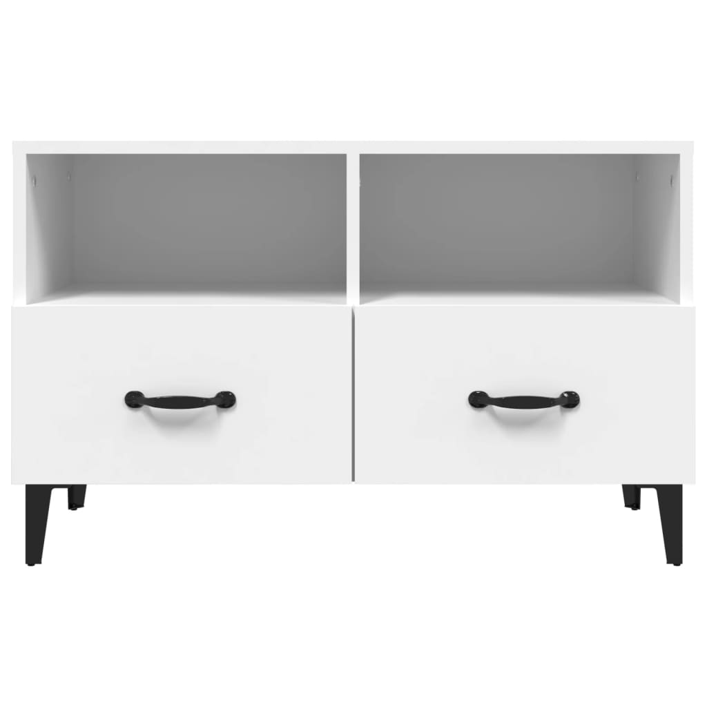 Móvel de TV Calibro com 2 Gavetas e Prateleiras de 80 cm - Branco - Design Moderno