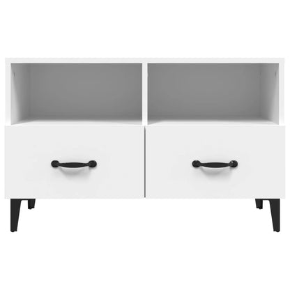 Móvel de TV Calibro com 2 Gavetas e Prateleiras de 80 cm - Branco - Design Moderno