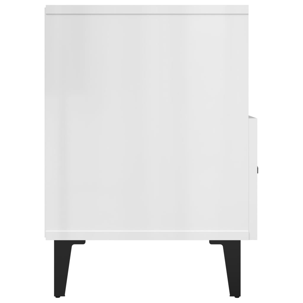 Móvel de TV Calibro com 2 Gavetas e Prateleiras de 80 cm - Branco Brilhante - Design Moderno