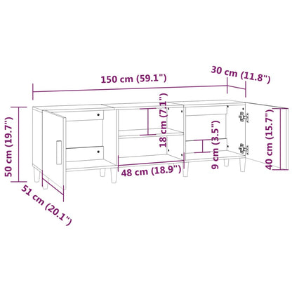 Móvel de TV Erik de 150 cm - Branco - Design Nórdico