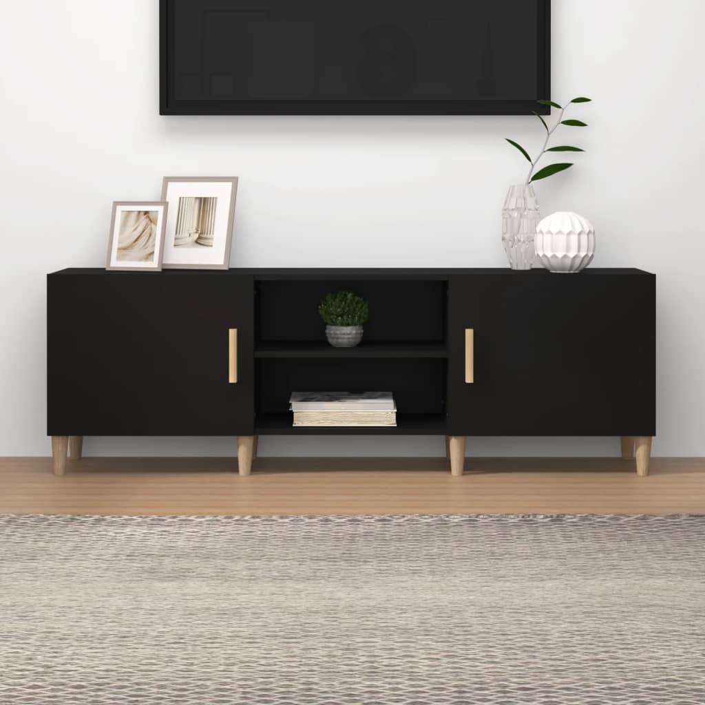 Móvel de TV Erik de 150 cm - Preto - Design Nórdico