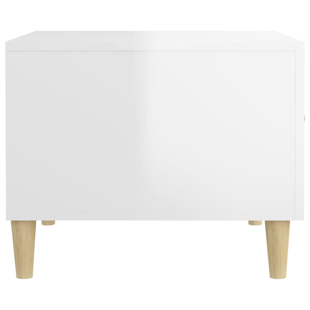 Mesa de centro 50x50x40cm derivados de madeira branco brilhante