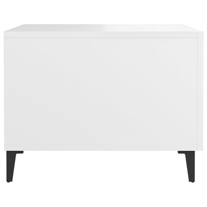 Mesa de centro com pernas de metal 50x50x40 cm branco