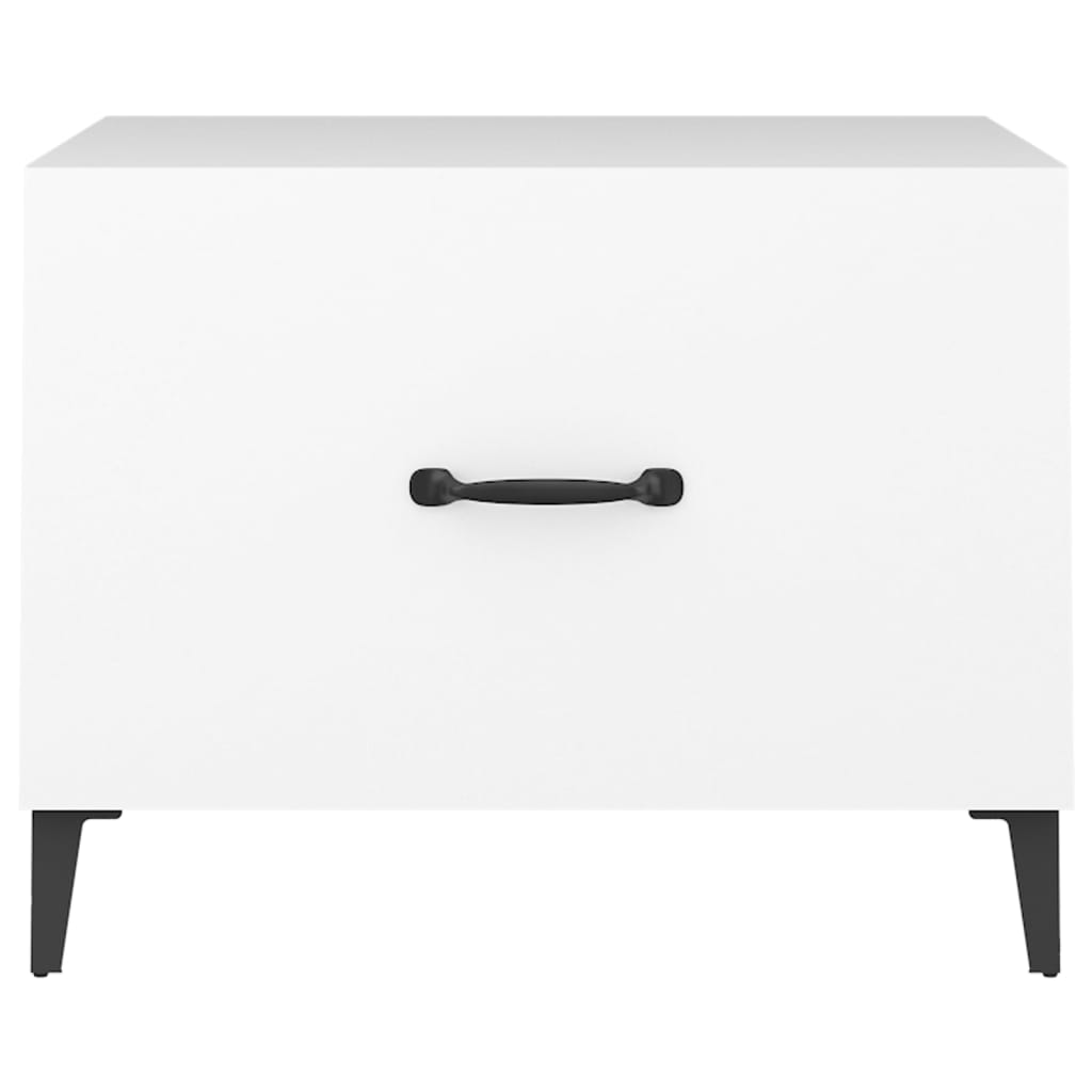 Mesa de centro com pernas de metal 2 pcs 50x50x40 cm branco