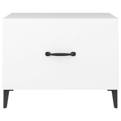 Mesa de centro com pernas de metal 2 pcs 50x50x40 cm branco