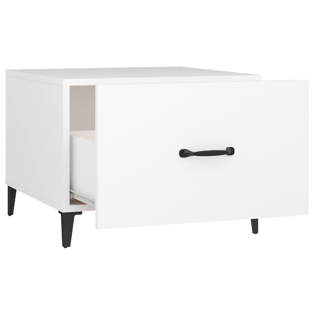 Mesa de centro com pernas de metal 2 pcs 50x50x40 cm branco