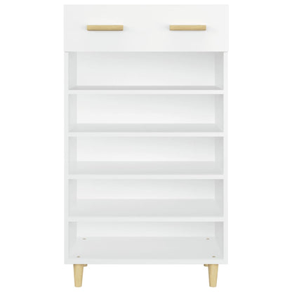 Sapateira Ana - Com 1 Gaveta e 5 Prateleiras - Cor Branco - 60x35x105 cm - Derivados de Madeira - Design Minimalista