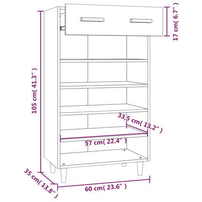 Sapateira Ana - Com 1 Gaveta e 5 Prateleiras - Cor Branco - 60x35x105 cm - Derivados de Madeira - Design Minimalista