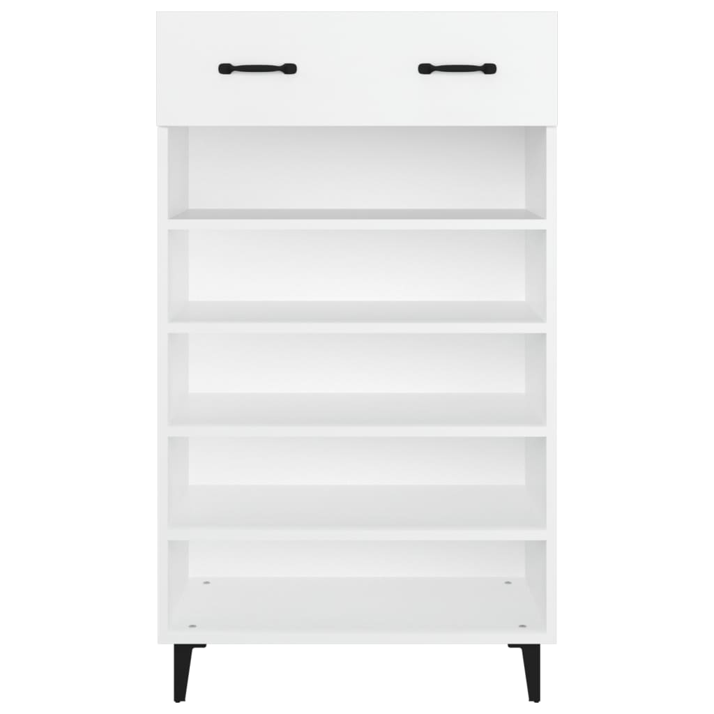 Sapateira Carry - Com 1 Gaveta e 5 Prateleiras - Cor Branco - 60x35x105 cm -Derivados de Madeira - Design Moderno