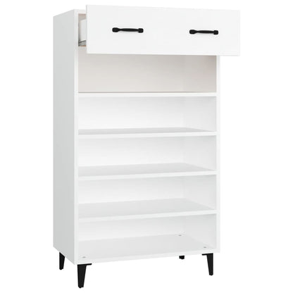 Sapateira Carry - Com 1 Gaveta e 5 Prateleiras - Cor Branco - 60x35x105 cm -Derivados de Madeira - Design Moderno