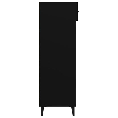 Sapateira Carry - Com 1 Gaveta e 5 Prateleiras - Cor Preto - 60x35x105 cm -Derivados de Madeira - Design Moderno