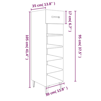 Sapateira Selma - Com 1 Gaveta e 5 Prateleiras - Cor Branco - 30x35x105 cm - Derivados de Madeira - Design Minimalista