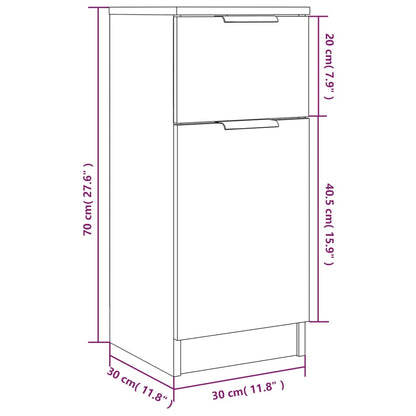 Aparadores 2 pcs 30x30x70 cm madeira processada sonoma cinza