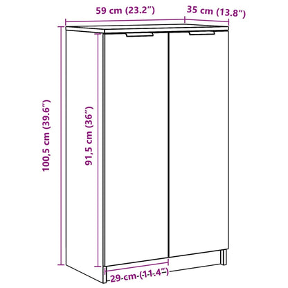 Sapateira Olga - Com 6 Prateleiras - Cor Cinzento Sonoma - 59x35x100 cm - Derivados de Madeira - Design Nórdico