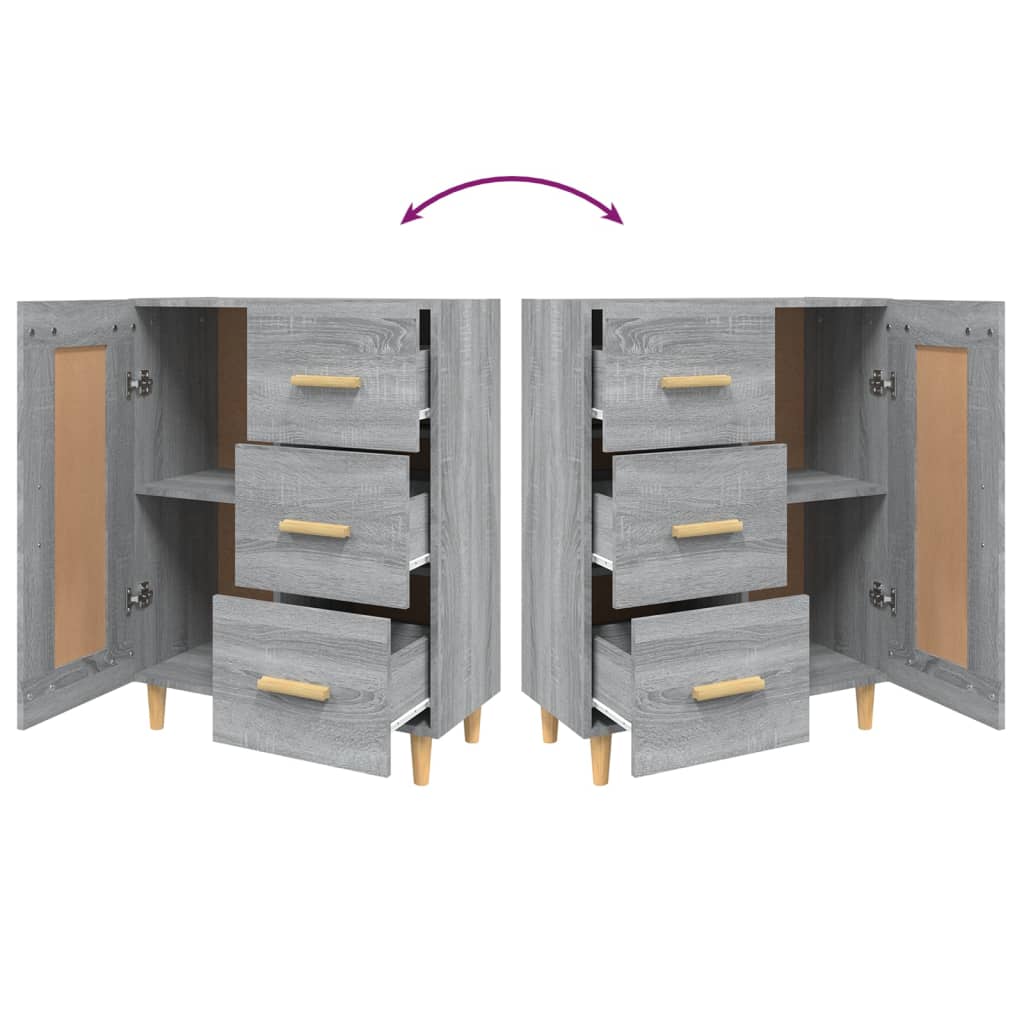 Aparador 69,5x34x90 cm madeira processada cor sonoma cinzento