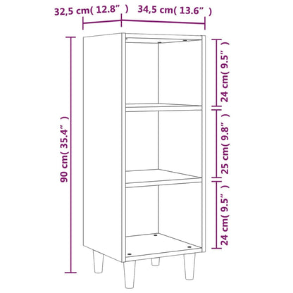Aparador 34,5x32,5x90 cm madeira processada cor carvalho fumado