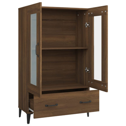 Vitrine Valquiria com Gaveta de 115 cm - Castanho - Design Nórdico