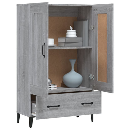 Armário Alto Donneti com 2 Portas e 1 Gaveta de 115 cm - Cinzento Sonoma - Design Moderno