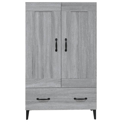 Armário Alto Donneti com 2 Portas e 1 Gaveta de 115 cm - Cinzento Sonoma - Design Moderno