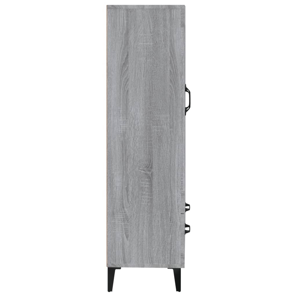 Armário Alto Donneti com 2 Portas e 1 Gaveta de 115 cm - Cinzento Sonoma - Design Moderno