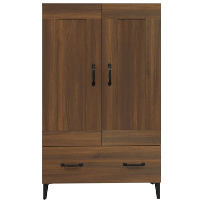 Armário Alto Donneti com 2 Portas e 1 Gaveta de 115 cm - Castanho - Design Moderno