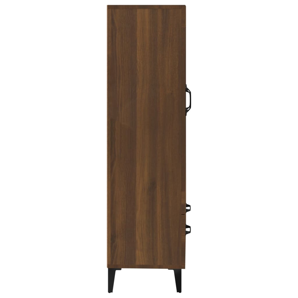 Armário Alto Donneti com 2 Portas e 1 Gaveta de 115 cm - Castanho - Design Moderno