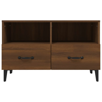 Móvel de TV Calibro com 2 Gavetas e Prateleiras de 80 cm - Castanho - Design Moderno