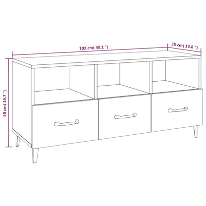 Móvel de TV 102x35x50 cm derivados de madeira cinzento sonoma