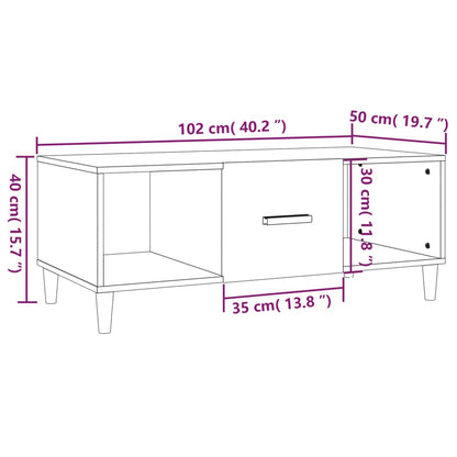 Mesa de centro 102x50x40cm derivados de madeira cinzento sonoma