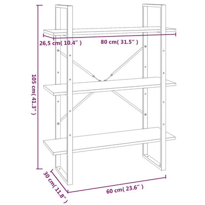 Estante 80x30x105 cm derivados de madeira cinzento sonoma