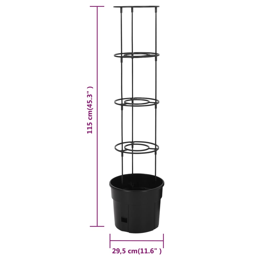 Vaso p/ cultivo de tomate Ø29,5x115 cm polipropileno antracite