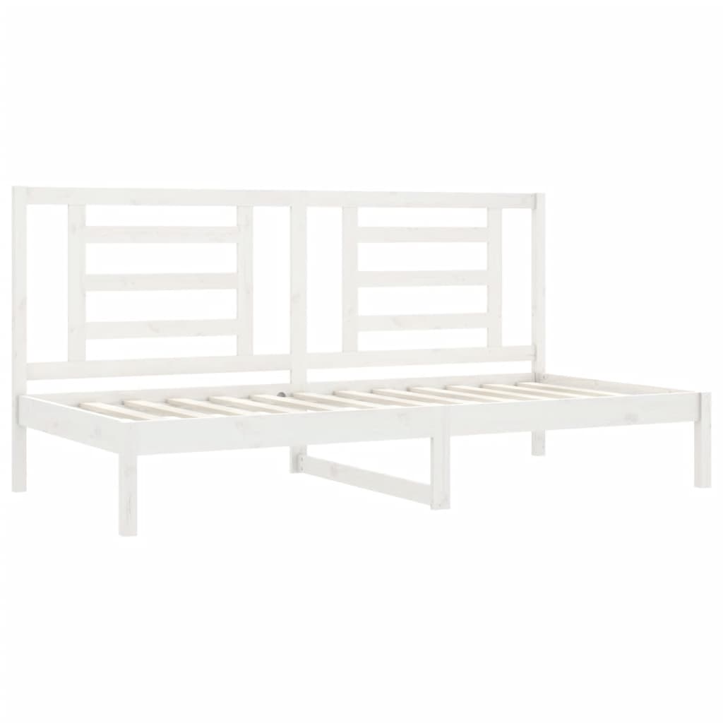 Sofá-cama sem colchão 90x200 cm madeira de pinho maciça branco