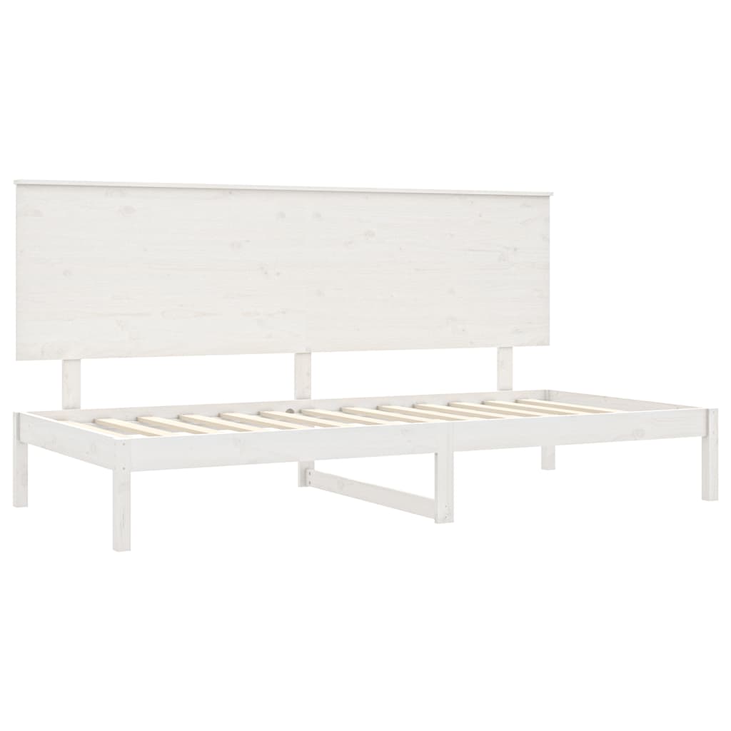 Sofá-cama sem colchão 90x200 cm madeira de pinho maciça branco