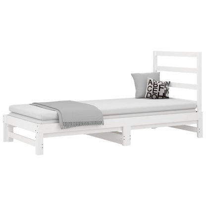 Sofá-cama de puxar 2x(90x200) cm pinho maciço branco