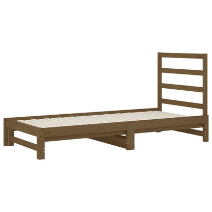 Estrutura sofá-cama de puxar 2x(90x200) cm pinho castanho-mel