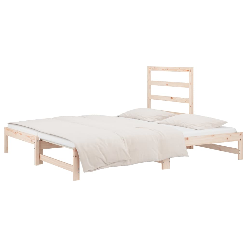 Estrutura sofá-cama de puxar 2x(90x190) cm pinho maciço