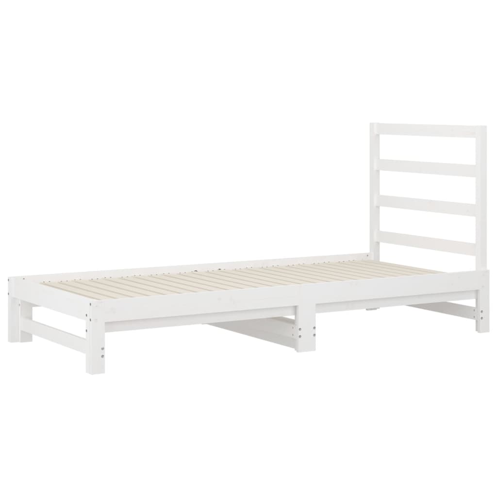 Estrutura sofá-cama de puxar 2x(90x190) cm pinho maciço branco