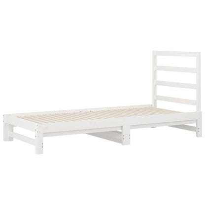 Estrutura sofá-cama de puxar 2x(90x190) cm pinho maciço branco