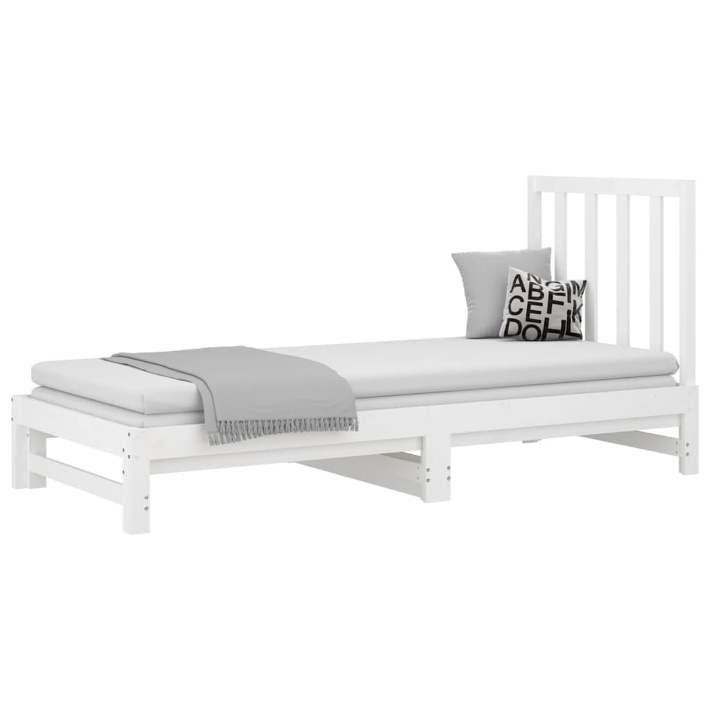 Sofá-cama de puxar 2x(90x200) cm pinho maciço branco