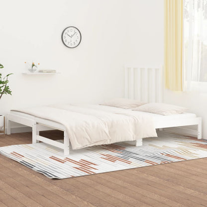 Sofá-cama de puxar 2x(90x200) cm pinho maciço branco